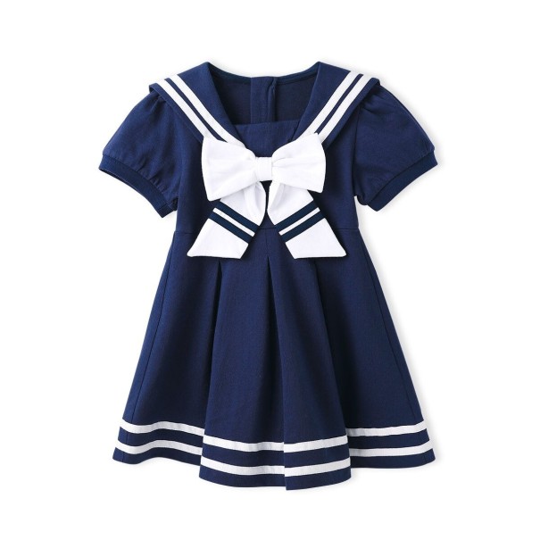Rochie de fată N298 albastru inchis 6-12 luni