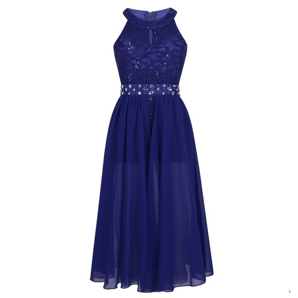 Rochie de fată N324 albastru inchis 14