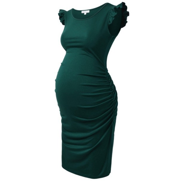 Rochie de maternitate verde inchis L