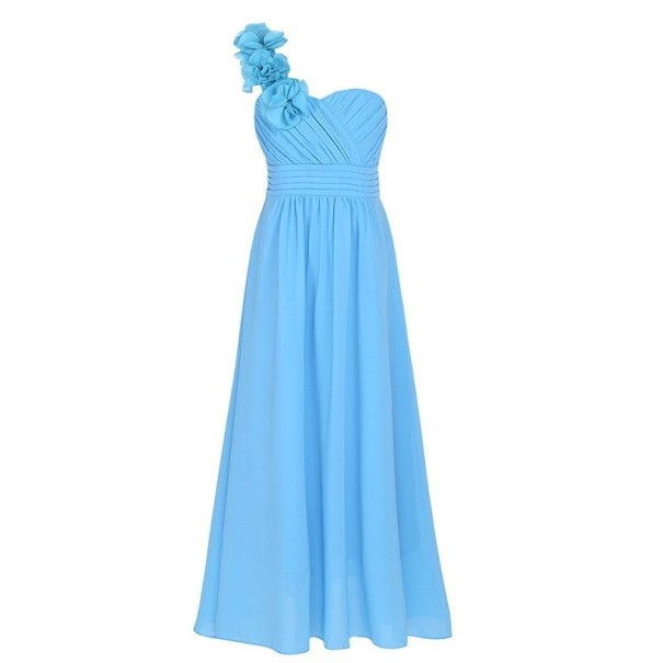 Rochie de minge pentru fete N139 albastru deschis 8