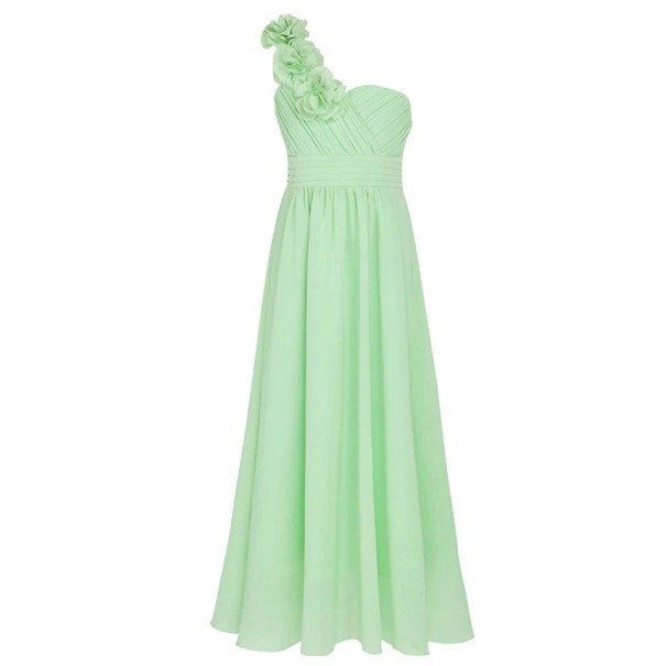 Rochie de minge pentru fete N139 verde deschis 4