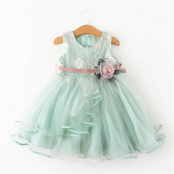 Rochie de minge pentru fete N177 verde deschis 6