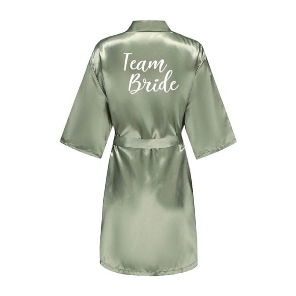 Rochie de mireasă verde din satin artificial pentru femei, rochie elegantă, ușoară, cu legare, cu inscripția TEAM BRIDE, îmbrăcăminte confortabilă pentru domnișoare de onoare XXL