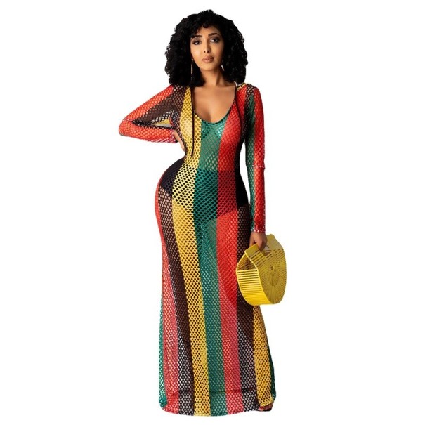 Rochie de plajă pentru femei cu glugă XL 2