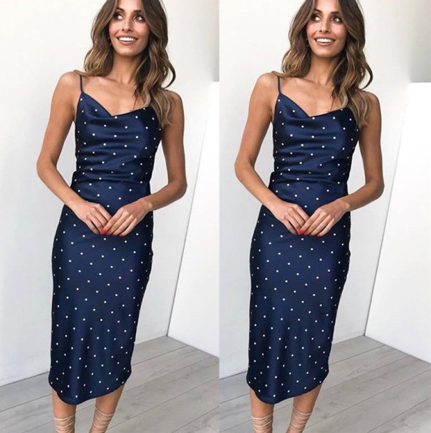 Rochie de seara midi albastru inchis L