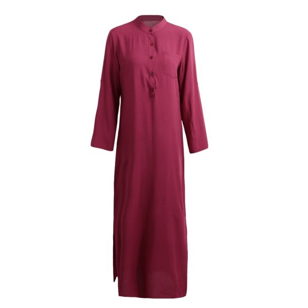 Rochie de tunică de culoare solidă burgundy M