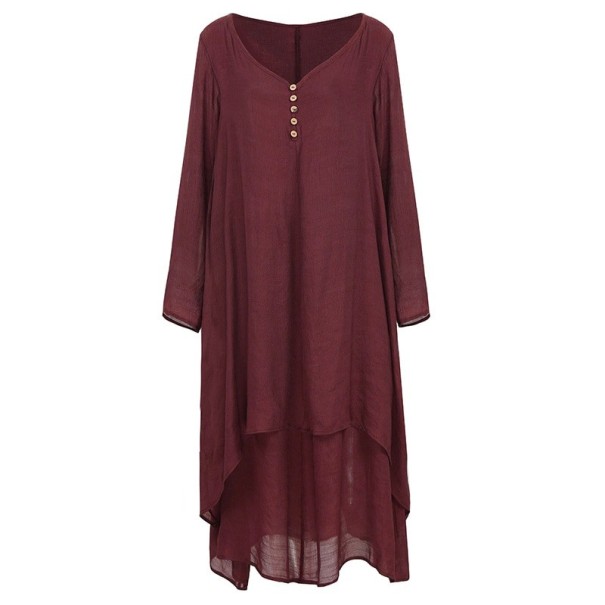 Rochie de tunică pentru femei burgundy XXL