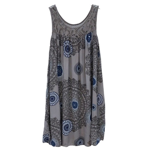 Rochie de vară în vrac, cu model gri L