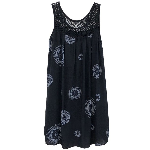 Rochie de vară în vrac, cu model negru XS