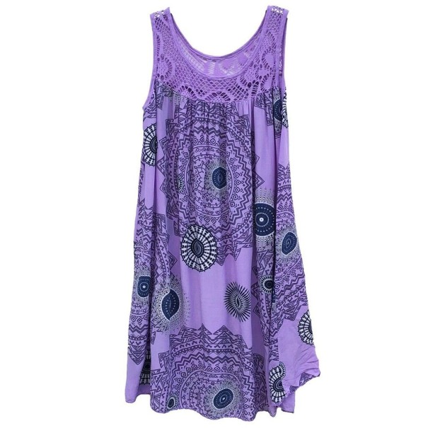 Rochie de vară în vrac, cu model violet S