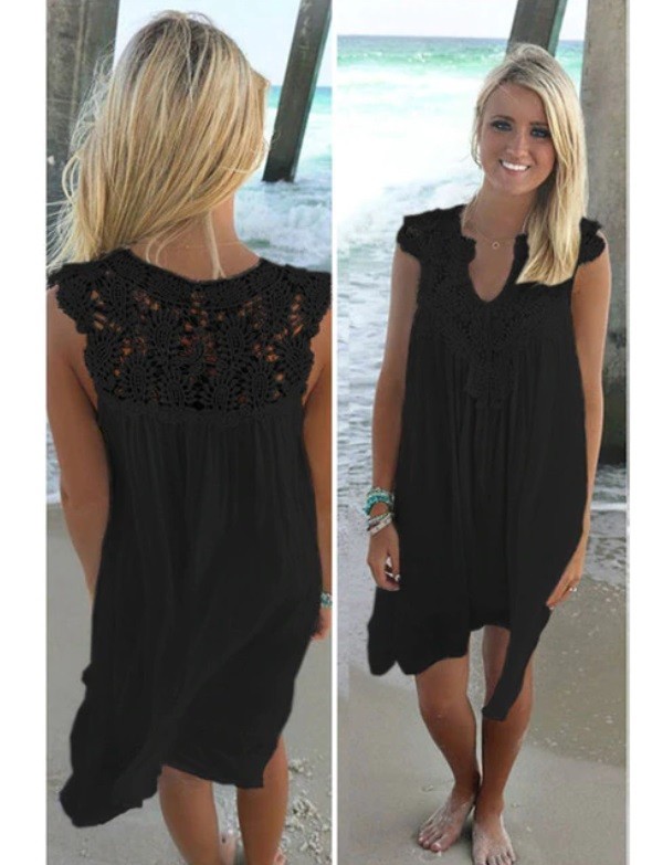 Rochie de vară pentru femei, vrac negru XS