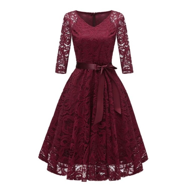 Rochie din dantela Giada burgundy L