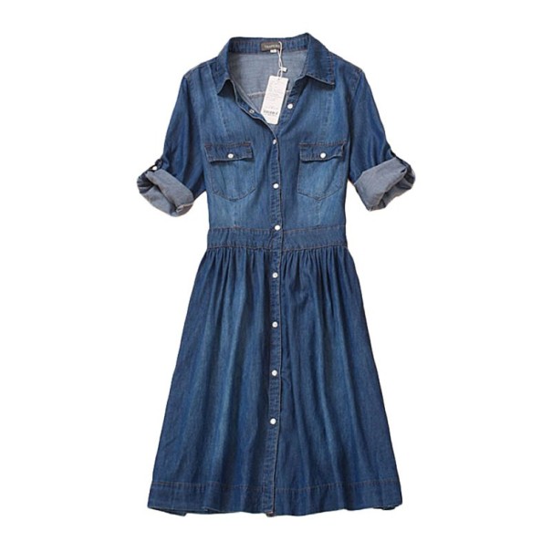 Rochie din denim albastru inchis L