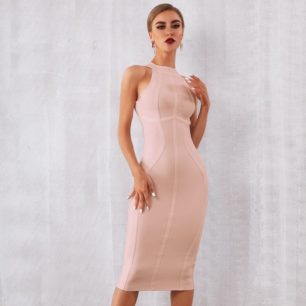 Rochie elegantă teacă caisă L