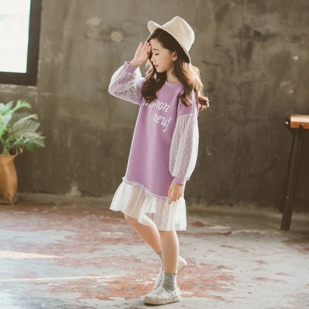 Rochie fetita N346 lavandă 3