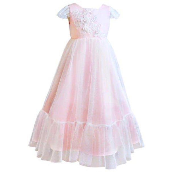 Rochie fetita N377 roz deschis 9