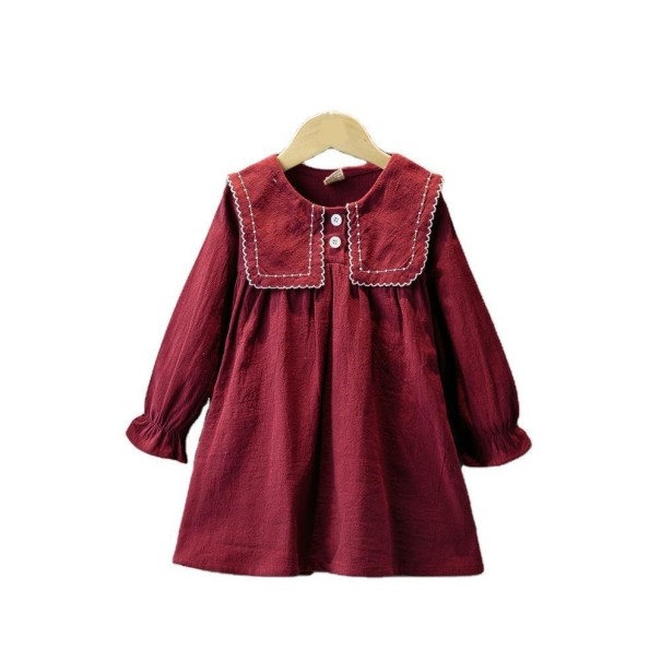 Rochie fetita N405 roșu închis 7