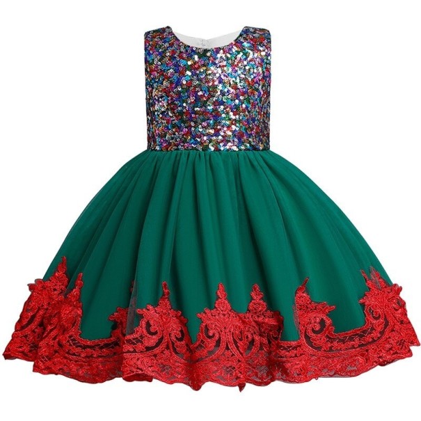 Rochie fetita N544 verde inchis 5