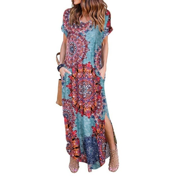 Rochie florală cu mâneci scurte L 3