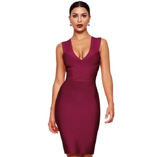 Rochie formală perlată burgundy S