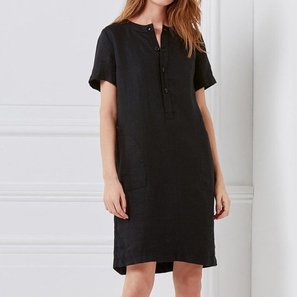 Rochie lejeră cu mâneci scurte negru 3XL
