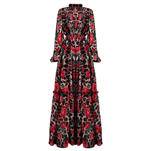 Rochie leopard cu flori S