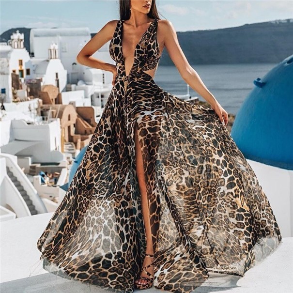 Rochie leopard pentru femei P1317 M