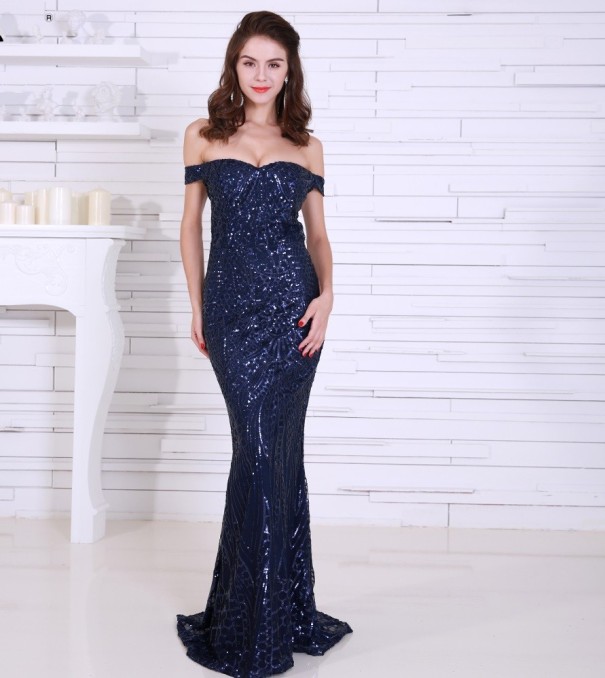 Rochie lungă de bal albastru inchis S Rochie lungă de bal albastru inchis S