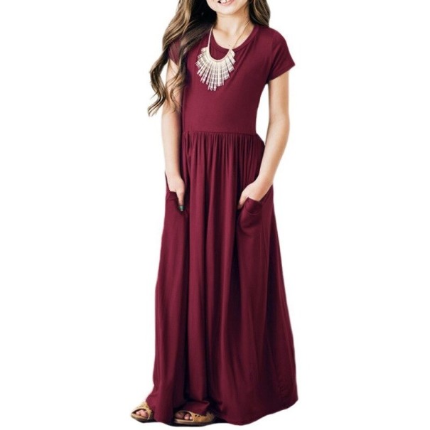 Rochie lungă de fată N84 burgundy 5