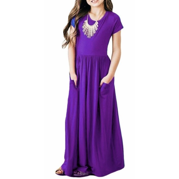 Rochie lungă de fată N84 violet 5