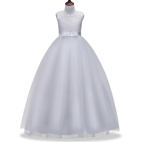 Rochie lunga de fetita J3040 albastru inchis 11