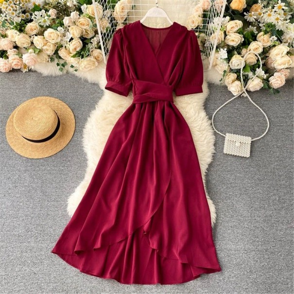 Rochie midi pentru femei burgundy