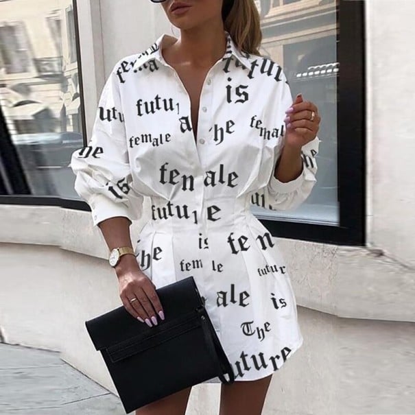 Rochie mini cu cămașă elegantă L 8