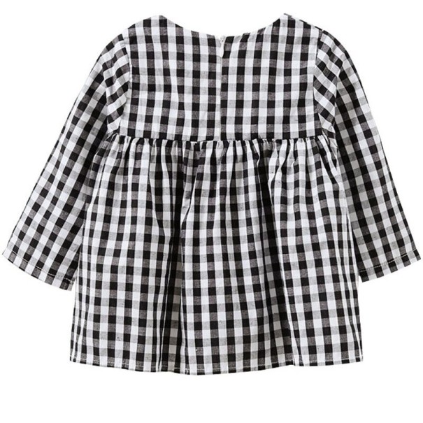 Rochie pentru fete în carouri N126 negru 2