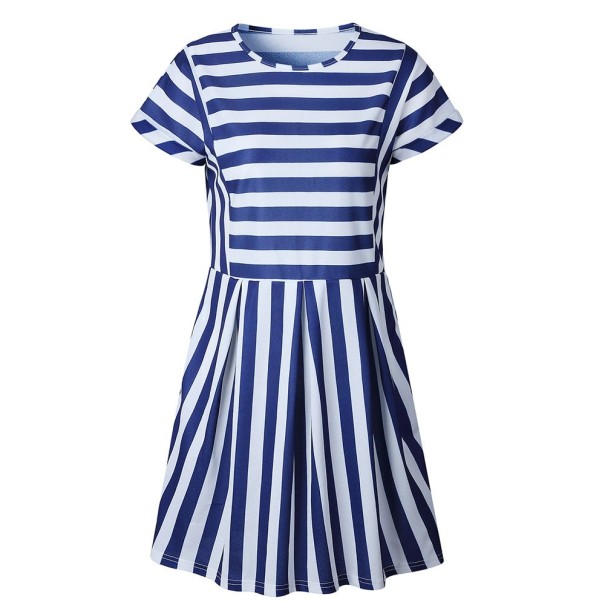 Rochie scurtă cu dungi albastru S