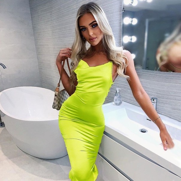 Rochie sexy pentru femei cu șiret verde deschis M