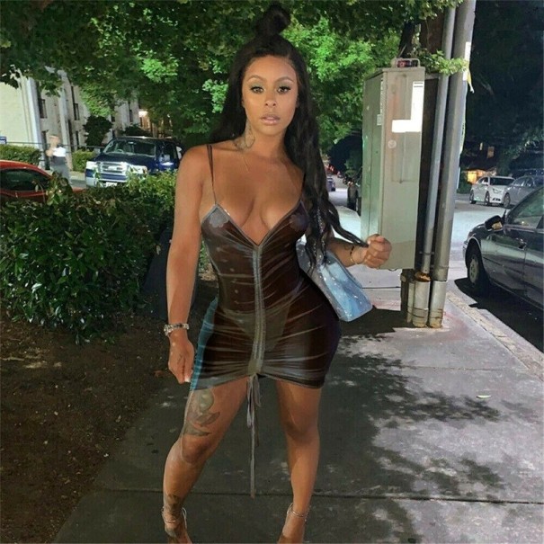 Rochie translucidă pentru femei P516 negru M