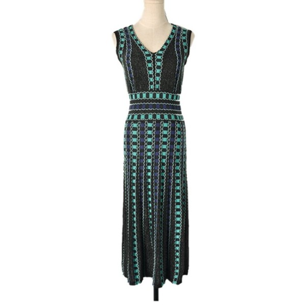 Rochie tricotată fără mâneci negru M