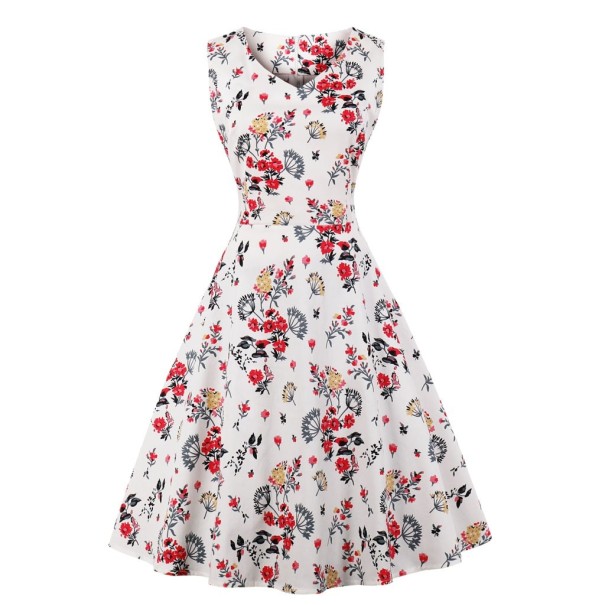 Rochie vintage cu fusta larga S 1