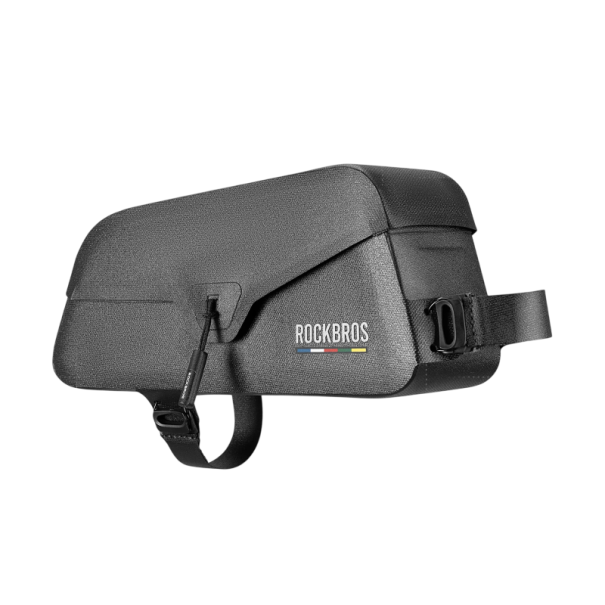 Rockbros Brašna na horní rámovou trubku 0,9 l, rozměry 22 x 17 x 9,5 x 6 cm, voděodolný polyester s magnetickým zapínáním, černá pro kolo 1