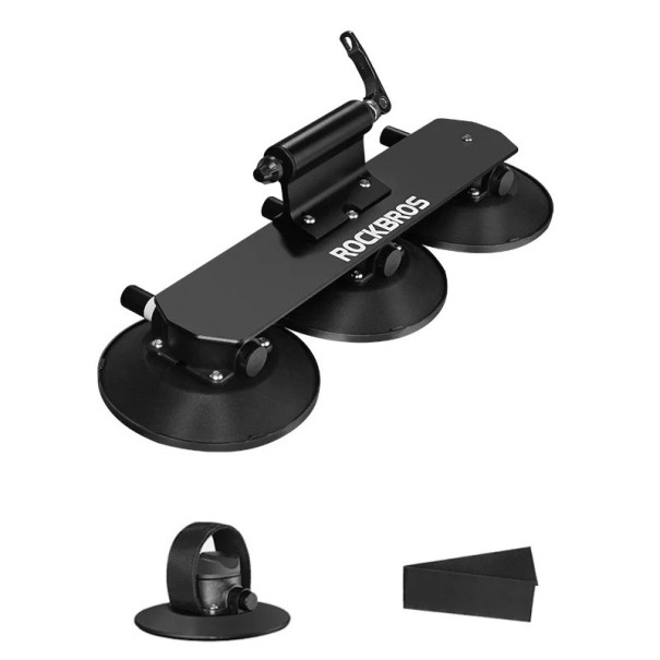 ROCKBROS Saugnapf-Dachträger für ein Fahrrad mit drei Saugnäpfen 47 x 13 cm für das Auto ohne Bohren und dauerhafte Montage schwarz