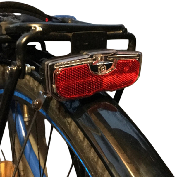 Rød baglygte til bagagebærer 12 x 5 x 2,5 cm Reflekterende cykellygte til 2x AA-batterier Sikkerhedsbelysning til cykel Nem installation Øget 1