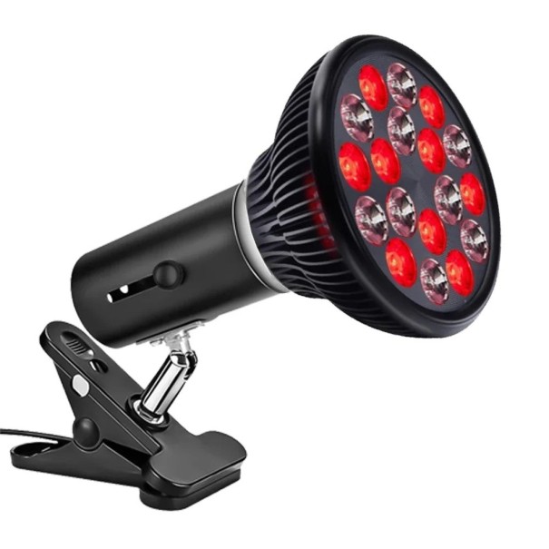 Rode lichtlamp, enkele chip, infraroodtherapie, 660 nm 850 nm, 9 LED&#39;s, 9 optische lenzen, pijnverlichting, draaibare houder, EU-stekker zwart