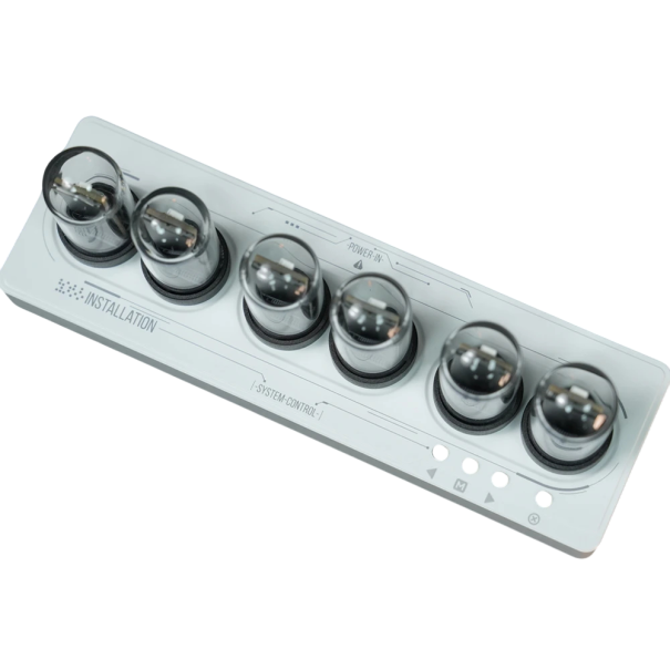 Röhrenwecker mit bunten Lichtern 169 x 53 x 578 mm Modernes Design mit 6 Alarmen und Auswahlmöglichkeit des Zifferblatts weiß