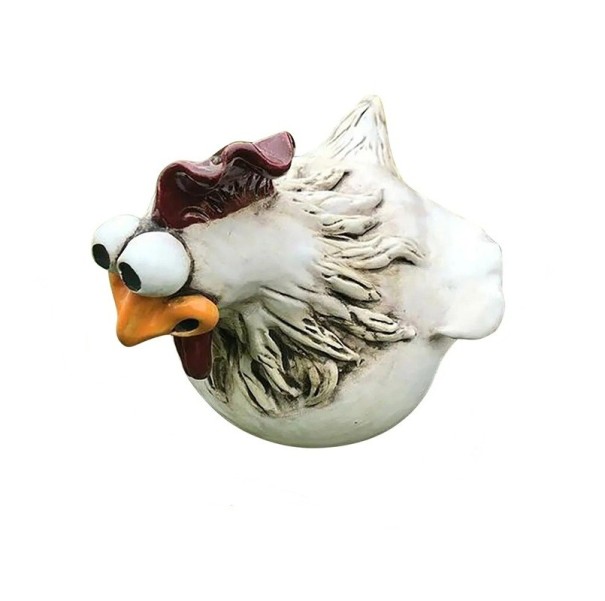 Rolig höna dekorationsfigur för staket trädgårdsfigur i resin bondgårdshöna som originalprydnad för trädgården och gården 1