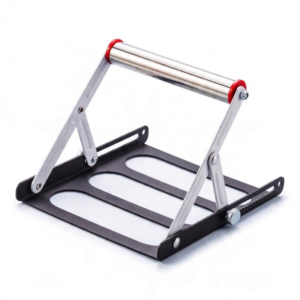 Roller Support Stand for Mitre Saw Height 30-135 mm Base 165 x 200 mm Gear Lock Black and Silver For Woodworking 1