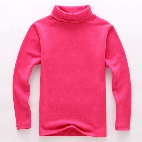 Rollkragenpullover für Kinder L509 dunkelrosa 8