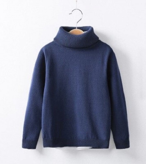 Rollkragenpullover für Kinder L600 dunkelblau 5