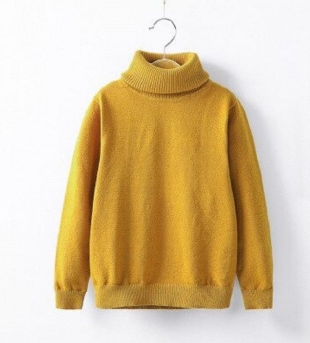 Rollkragenpullover für Kinder L600 dunkelgelb 10