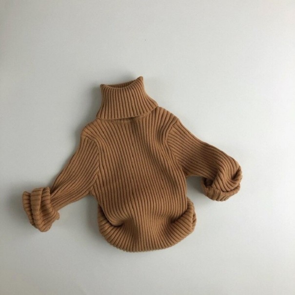 Rollkragenpullover für Kinder L602 braun 7